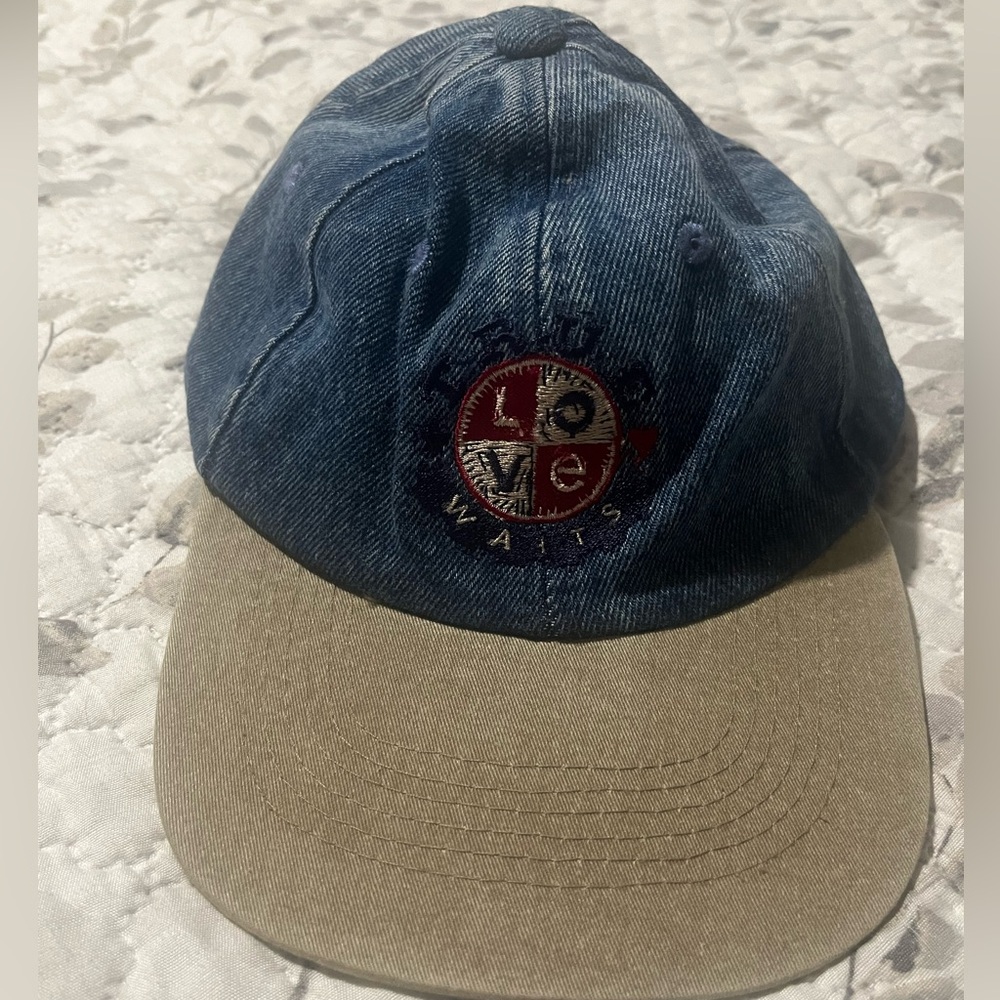 Blue and Tan Denim Cap True Love Waits